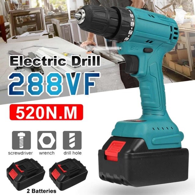 288VF Brushless Electric Drill 25 Torque 520NM Cordless Scre