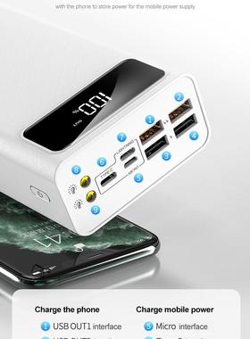 50000mAh Powyer Banrk TpeC Micro UCSB QC Fas1t haging Powerb