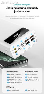 50000mAh Powyer Banrk TpeC Micro UCSB QC Fas1t haging Powerb