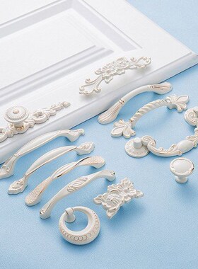 Ivory white Handle European Style Kitchen Cabine Knobs And H