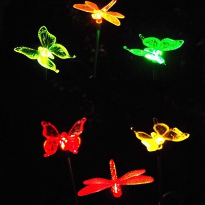 3pcs Solar Butterfly Lawn Lights Hummingbirds Plug Lights Ga