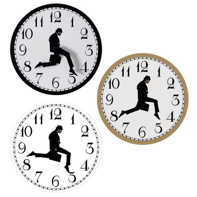 2022 New Businessman Briefcase Wooden Round Wall Clock 12