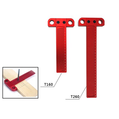 Woodworking Scriber T-Type Ruler Hole Scribing Gauge Aluminu
