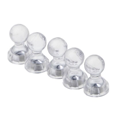 6pcs Transparent Colorless Magnetic Plastic Thumbtack Whiteb