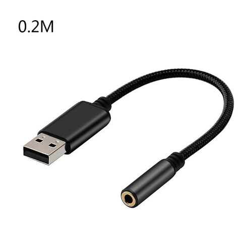 0.2m/1m 2In1 USB to 3.5mm Cable USB Computer AUX Headphone A