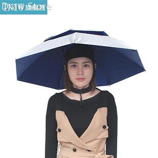 2 Pieces Fishing Umbrella Hat Hiking Beach Camping Headwear