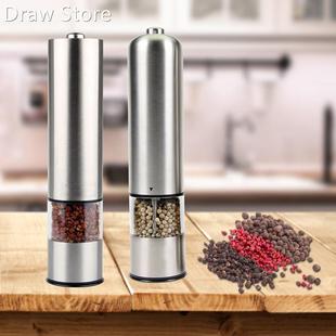 Electric Salt and Pepper Grinder Set Shaker Mills Adjustable