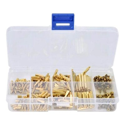 M2 Brass Hex Spacer Standoffs Screw Nut Assortment Kit Male