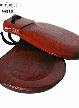 Orff world A Pc Wooden Castanets Wood Percussion Flamenco M