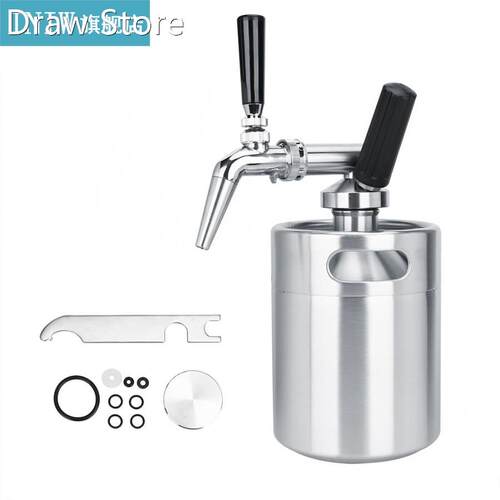 2L Stainless Steel Nitrogen Keg Coffee Barrel Home Brew Coff