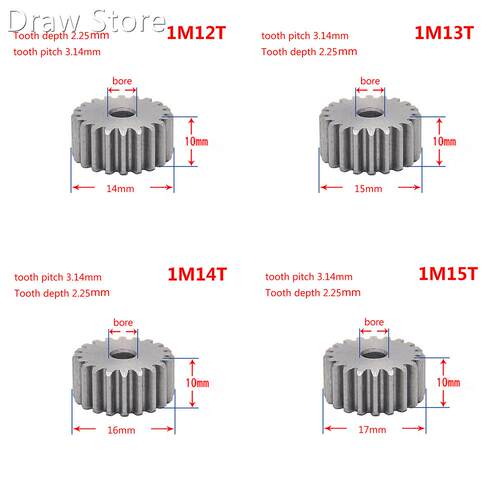 1Pcs 45# Steel Spur Gear 1Modulus 12-27 Teeth Metal Gear Thi