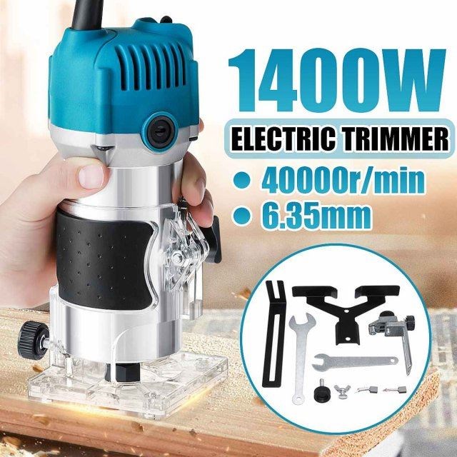 1400W 40000Rpm Wood Electric Trimmer Wood Laminate Palm Rout