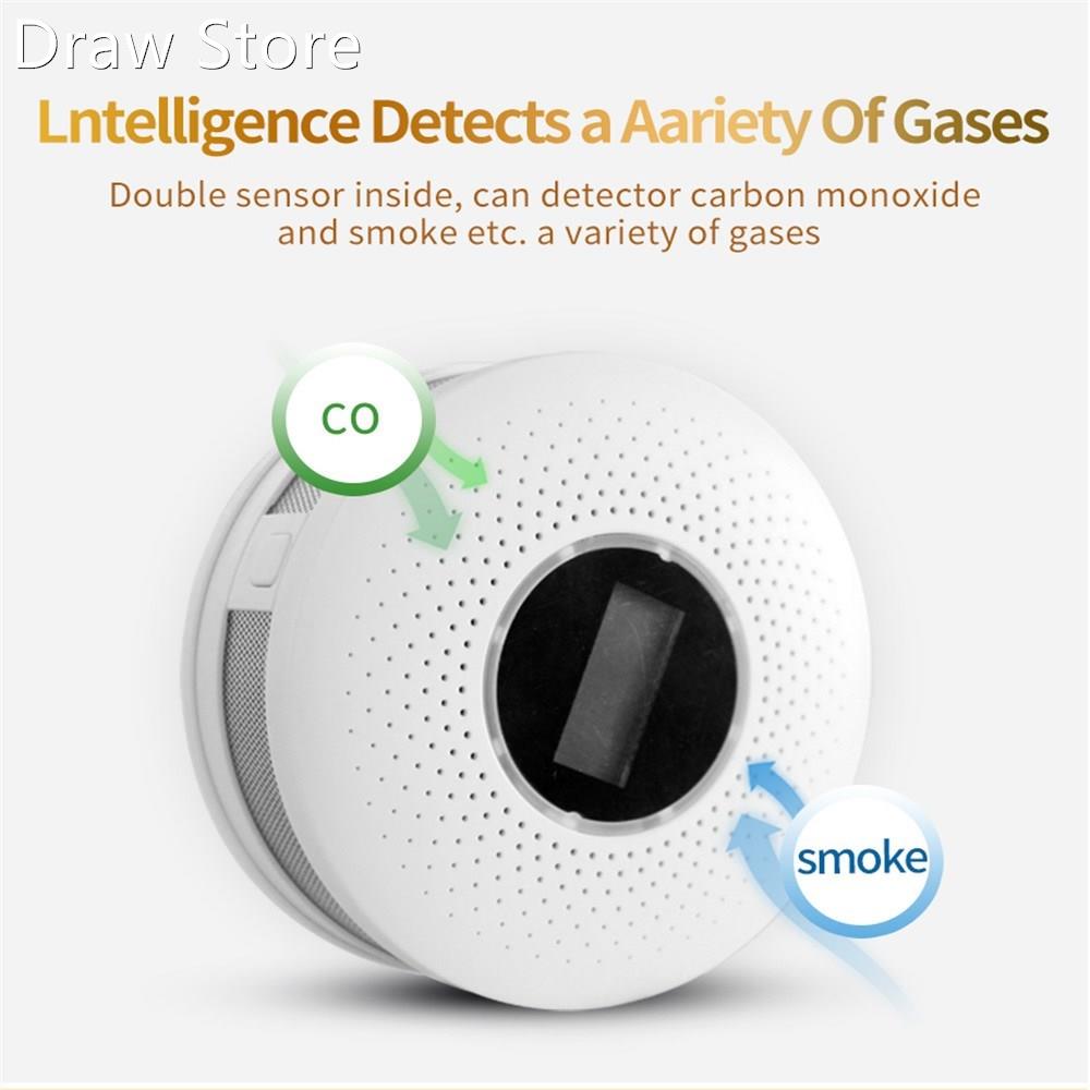 2 in 1 LED Digital Gas Smoke Sensor Alarm Co Carbon Monoxide
