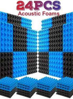 24pcs Soundproofing Foam Acoustic Foam Sound Treatment Studi