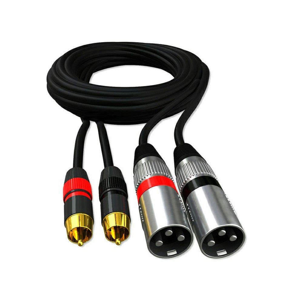 1/1.5m 2RCA Jack Male to Dual XLR Male Cable AUX Audio Cable