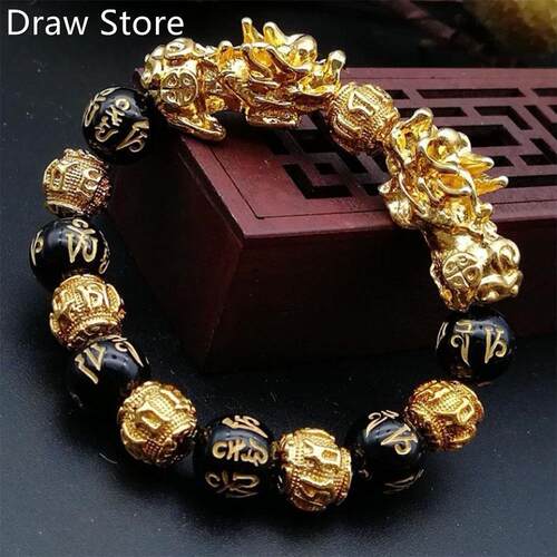 New Arrival Golden PIXIU Bracelet for Women Men Beads Coupl