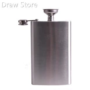 10oz Flask Hip Flask with Funnel Mirror Polished Wine Whisky