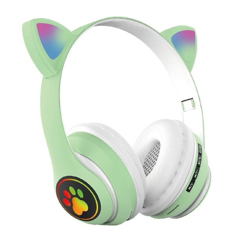 Cat Ear Gaming Headphone w/ Microphone 3.5mm Bluetooth-compa