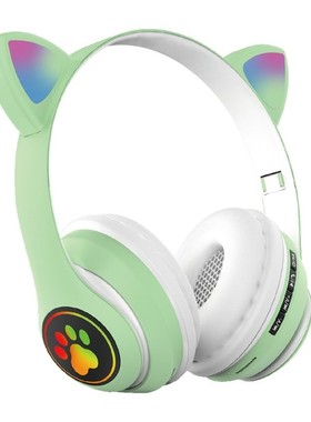 Cat Ear Gaming Headphone w/ Microphone 3.5mm Bluetooth-compa