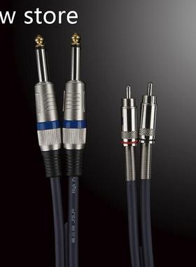 NEW DOUBLE 6.35TOB DOUBLEA RCA MALE TO  MALE CABLE1 UDIO CAL