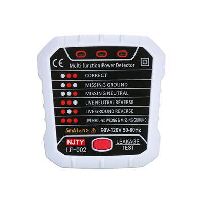 NJTY Socket Tester Automatic Neutral Live Earth Wire Testing