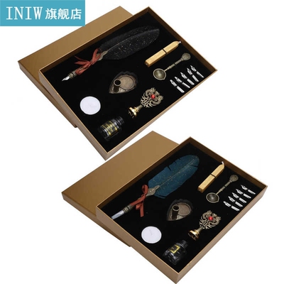 Quill Dip Pen Set Vintage Feather Fountain Pen Student Writi