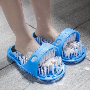 Plastic Bath Shower Feet Massage Slippers Bath Shoes Brush P