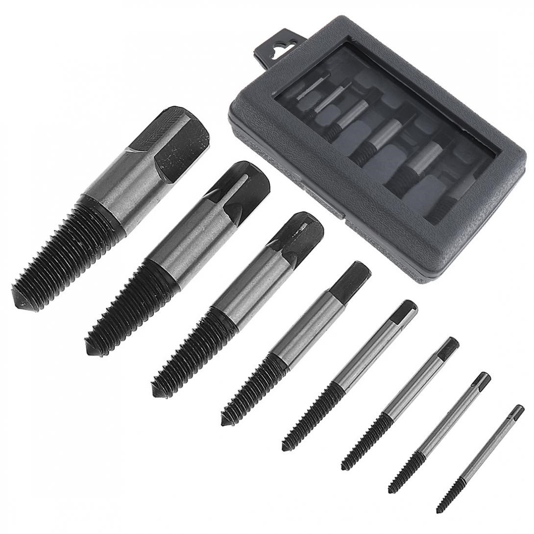 8pcs/lot Screw Extractor Easy Out Set Drill Bits Guide Broke