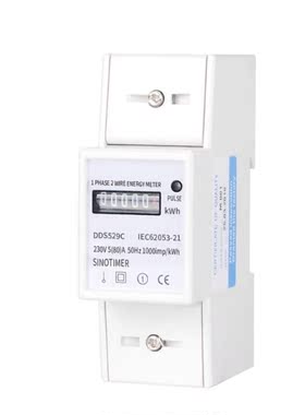 KWh Meter Electric Meter Single Phase 2P DIN-rail Electricit