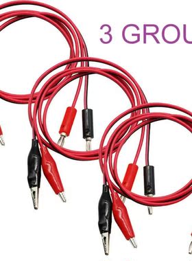 3 Sets New Banana Plug To Crocodile Alligator Clip Test Lead