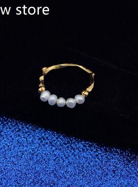 Originl1 Design Handmade Pearl Rintgs Whie  BaraoqueFreshwat