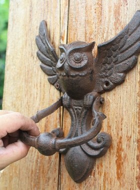 Vintage Door Knocker Cast Iron OWL Decorative Doorknocker Wr