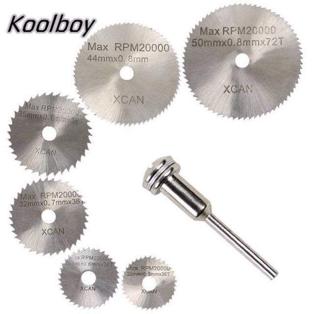 7PCS/set HSS Rotary Tools 22/25/32/35/44/50mm Wood Cutting C