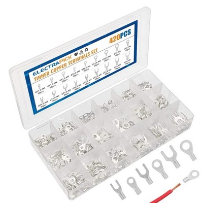 Electrapick 420pcs Electrical Wire Connector Cable Lug Set C