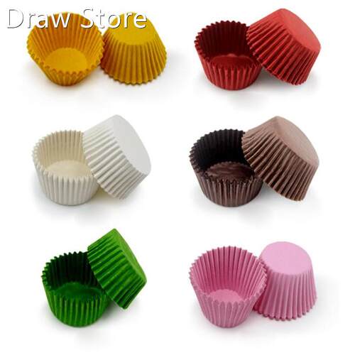 100Pcs Solid Color Cupcake Paper Liners Muffin Cases Cup Cak