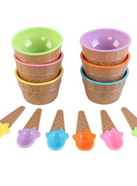 New Color Ice Cream Bowls & Spoon Gift 适用于 Children Desse