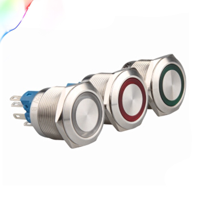 22mm metal waterproof stainless steel ring lamp push button