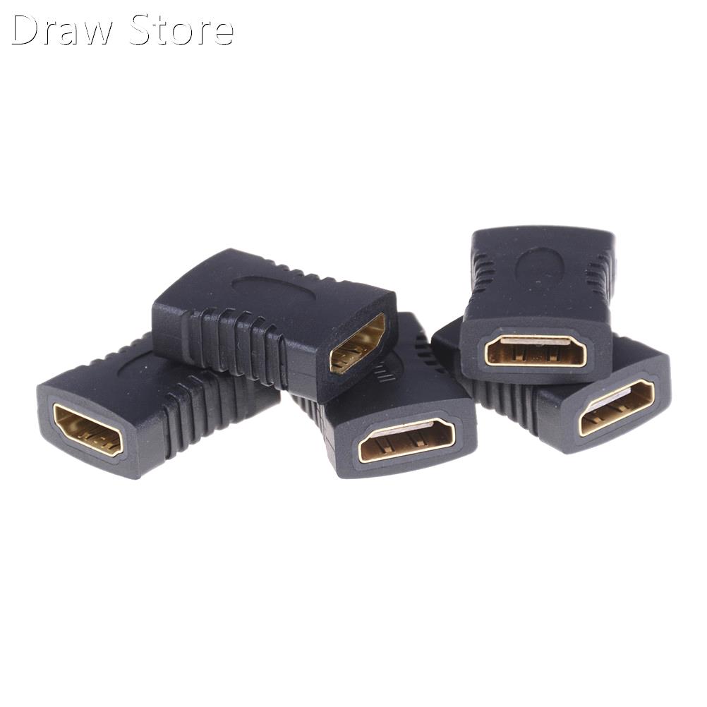 5pcs Black HDMI Female to HDMI Female Connector Extender HDM