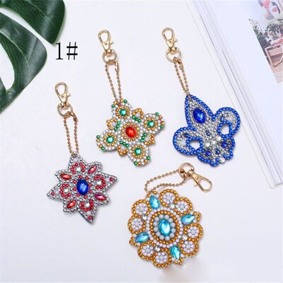 Diy Christmas Diamond Painting Keychain Pendant Full Drill S