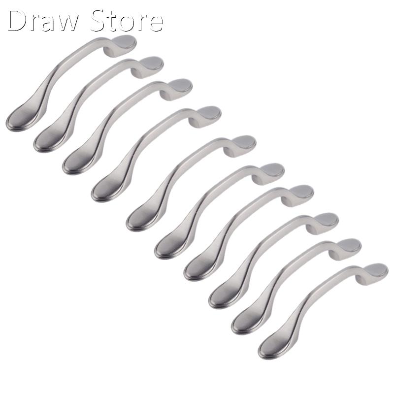 10 Pcs Satin Nickel Cabinet Hardware Footed Handle Pull - 3i