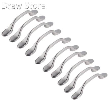 10 Pcs Satin Nickel Cabinet Hardware Footed Handle Pull - 3i
