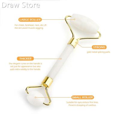 White Jade Face Massage Roll Gouache Scraper Guasha Masseur