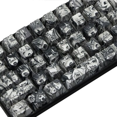 PBT 71 key Ahegao Keycap Dye Sublimation OEM Profile Japanes