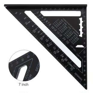 7 Inch Aluminun Alloy Triangle Ruler Angle Ruler 90/45 Degre