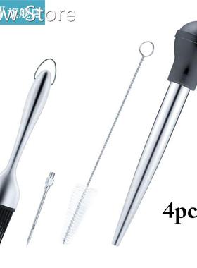 4Pcs/Set BBQ Tools Turkey Baster Set Professional Si