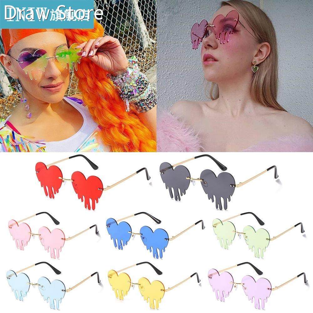 love tears rimless sunglasses steampunk uv400 funny eyewear