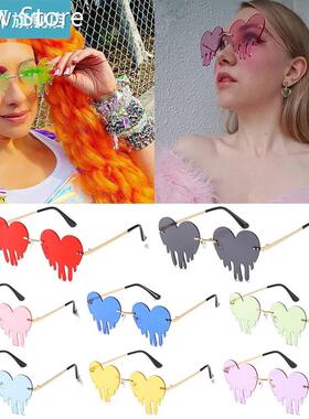 Love Tears Rimless Sunglasses Steampunk UV400 Funny Eyewear