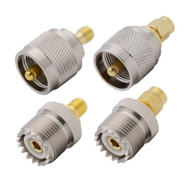 4Pcs/lot SMA-UHF RF Adapter SMA Male Female to UHF PL259 SO2