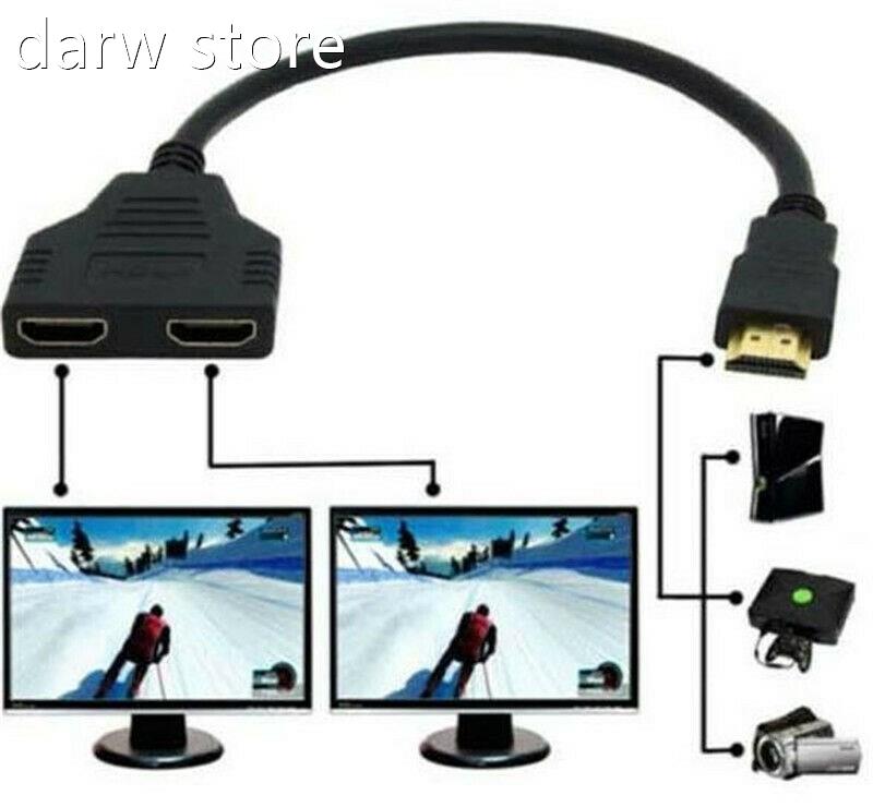 HMI Spitter1 1InpDut Male To  2 Output lFemale Port Cable Ad