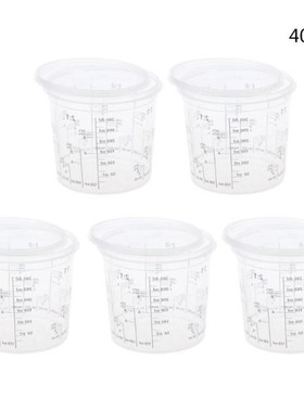 5Pcs 400ml Disposable Graduated Clear Plastic Paint Mixing C
